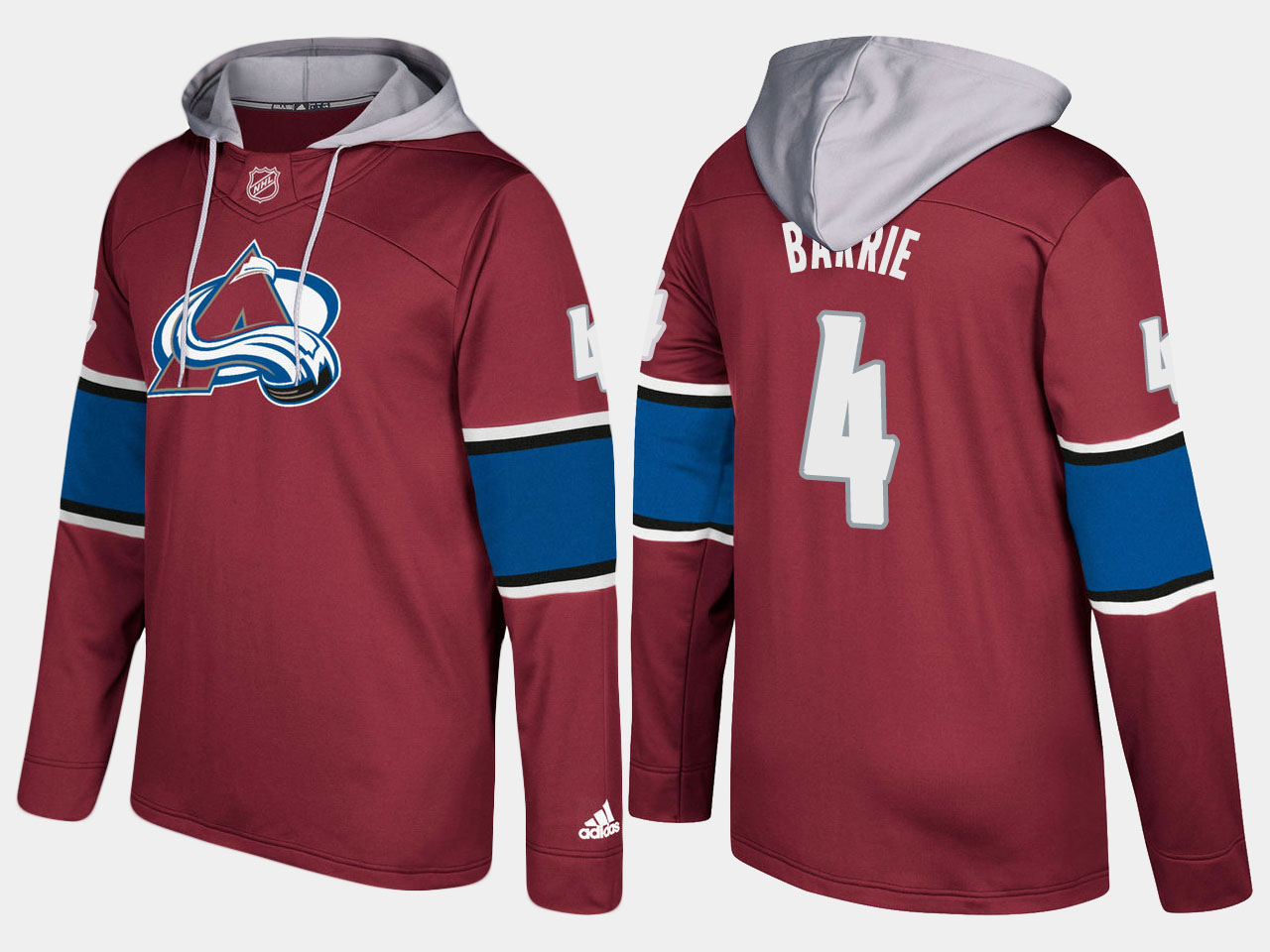Men NHL Colorado avalanche #4 tyson barrie burgundy hoodie